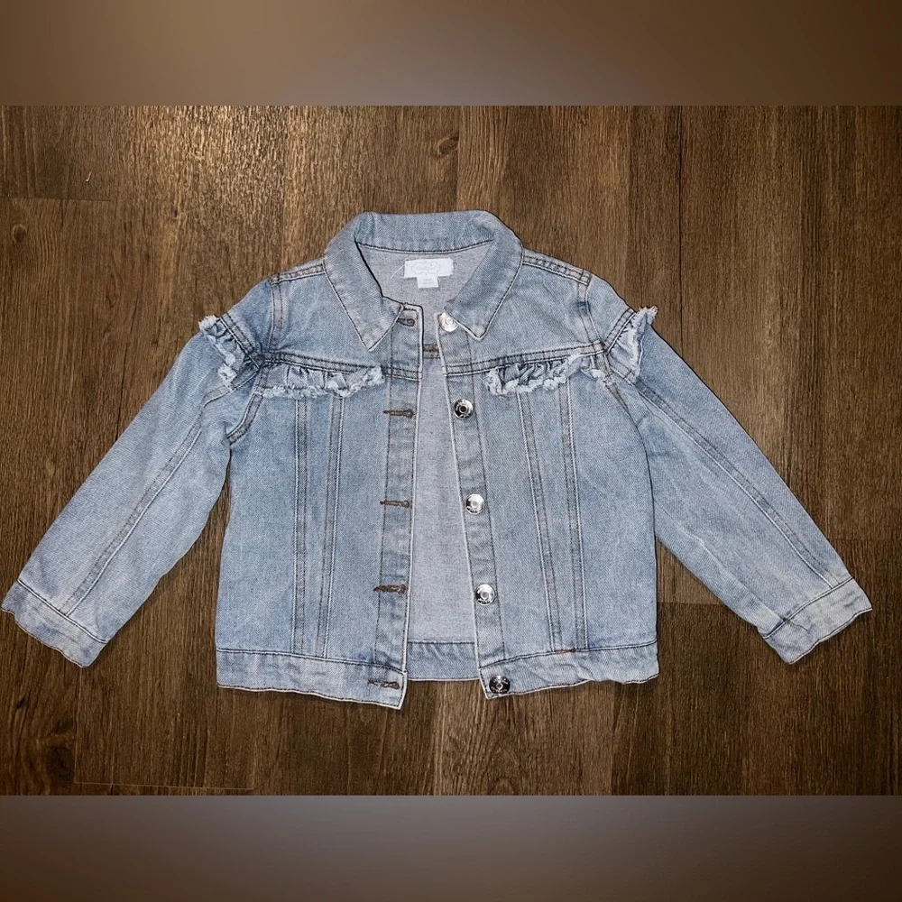 Denim Ruffle Mud Pie Jacket - Picture 1 of 3